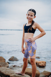 OLLY ATHLETIC PURPLE & PINK DOT PRINTED SKINS - GIRLS